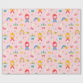 Little Princess Fairytale Wrapping Paper Geschenkpapier (Flach)