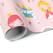 Little Princess Fairytale Wrapping Paper Geschenkpapier (Rolleneckpunkt)
