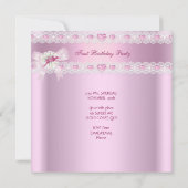 Little Princess First Birthday Party Foto Einladung (Rückseite)