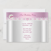 Little Princess First Birthday Party Foto Einladung (Rückseite)