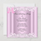 Little Princess First Birthday Party Foto Einladung (Rückseite)