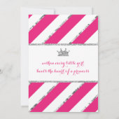 Little Princess Geburtstagseinladung Pink Silver Einladung (Rückseite)