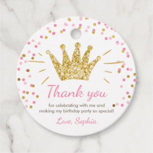 Little Princess Girl Birthday Pink Gold Crown Geschenkanhänger