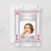 Little Princess Girl First Birthday Party Foto Einladung (Vorderseite)