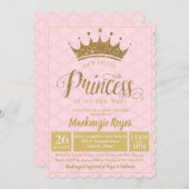 Little Princess Gold Crown Baby Shower Einladung (Vorne/Hinten)