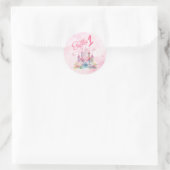 LIttle Princess Magical Castle Runder Aufkleber (Tasche)