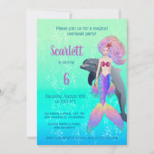 Little Princess Mermaid Bubbles Birthday Foto Einladung (Vorderseite)