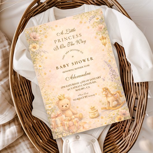 Little Princess Moon Baby Shower Einladung