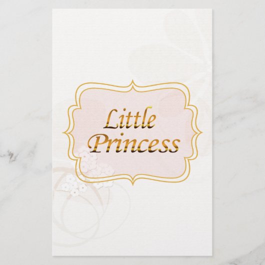 Little Princess Name Tag Briefpapier (Vorderseite)