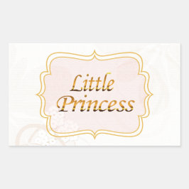 Little Princess Name Tag Rechteckiger Aufkleber