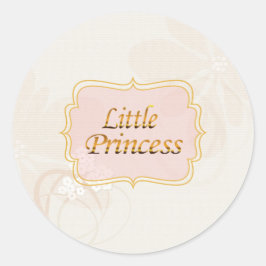 Little Princess Name Tag Runder Aufkleber