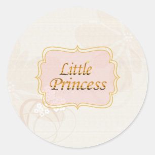 Little Princess Name Tag Runder Aufkleber