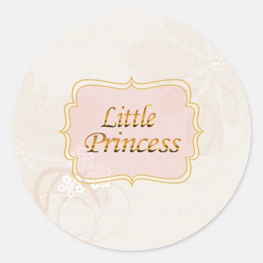 Little Princess Name Tag Runder Aufkleber (Vorderseite)
