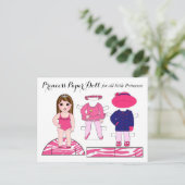 "Little Princess" Paper Doll Party Postkarten (Stehend Vorderseite)