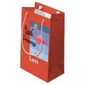Little Princess Pink Flamingo Design - Geschenkbeu Kleine Geschenktüte (Rückseite Schrägansicht)