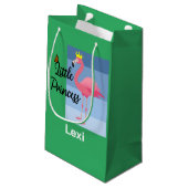 Little Princess Pink Flamingo Design - Geschenkbeu Kleine Geschenktüte (Rückseite Schrägansicht)