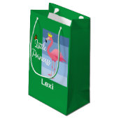 Little Princess Pink Flamingo Design - Geschenkbeu Kleine Geschenktüte (Rückseite Schrägansicht)