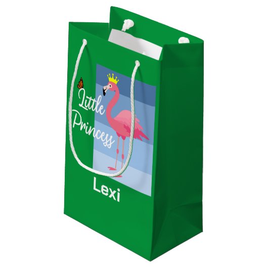 Little Princess Pink Flamingo Design - Geschenkbeu Kleine Geschenktüte (Rückseite Schrägansicht)