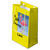 Little Princess Pink Flamingo Design - Geschenkbeu Kleine Geschenktüte (Rückseite Schrägansicht)