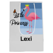Little Princess Pink Flamingo Design - Geschenkbeu Mittlere Geschenktüte (Rückseite)