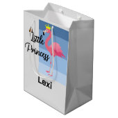Little Princess Pink Flamingo Design - Geschenkbeu Mittlere Geschenktüte (Rückseite Schrägansicht)