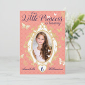 Little Princess Pink & Gold Einladung zum Geburtst (Stehend Vorderseite)