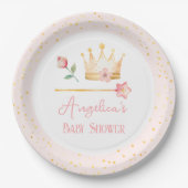 Little Princess Pink Royal Baby Dusche Pappteller (Vorderseite)