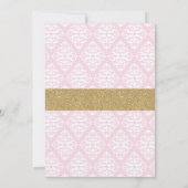 Little Princess Pink und Gold zum ersten Geburtsta Einladung (Rückseite)