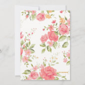 Little Princess Shabby Chic Floral Baby Dusche Einladung (Rückseite)