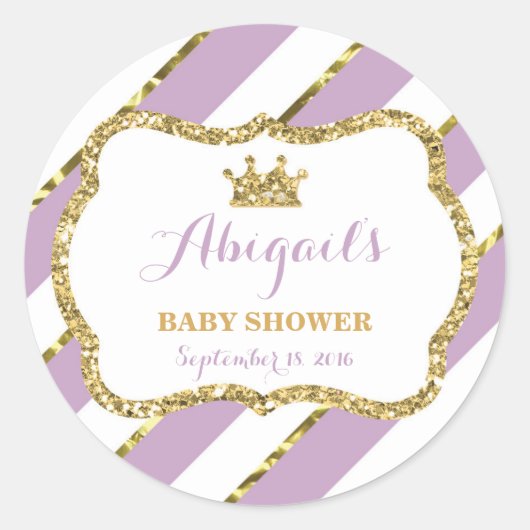 Little Princess Sticker, Lila, Imitate Glitzer Runder Aufkleber (Vorderseite)