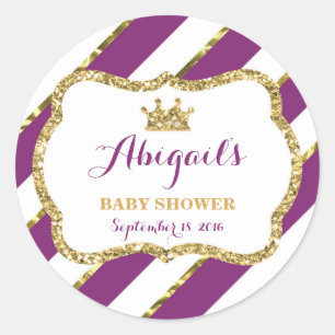 Little Princess Sticker, Lila, Imitate Glitzer Runder Aufkleber