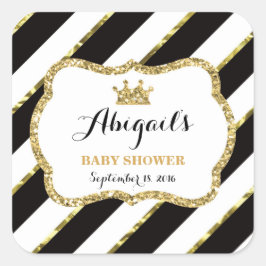 Little Princess Sticker, Schwarz, Imitate Glitzer Quadratischer Aufkleber