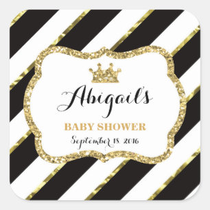 Little Princess Sticker, Schwarz, Imitate Glitzer Quadratischer Aufkleber
