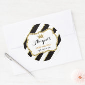 Little Princess Sticker, Schwarz, Imitate Glitzer Runder Aufkleber (Umschlag)