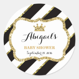 Little Princess Sticker, Schwarz, Imitate Glitzer Runder Aufkleber