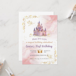 Little princess Theme invitaion. Kids party. Einladung