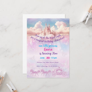 Little princess Theme invitaion. Kids party. Einladung