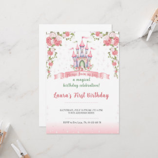 Little princess Theme invitaion. Kids party. Einladung