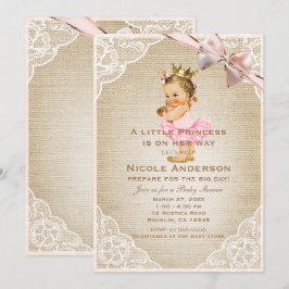 Little Princess Vintag Baby Girl Rustikale Dusche Einladung