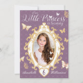 Little Princess Violet & Gold Einladung zum Geburt (Vorderseite)