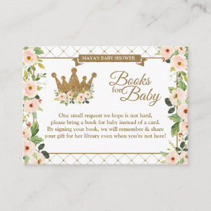 Little Princess White Blush Floral Baby's Library Begleitkarte