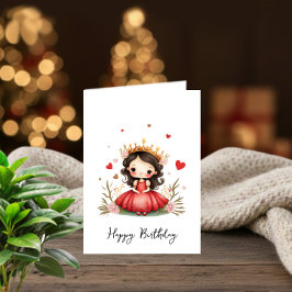 Little princess with red dress einladung