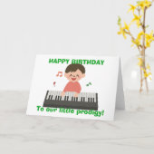 Little Prodigy Birthday Wish Piano Keyboard Boy Karte (Gelbe Blume)