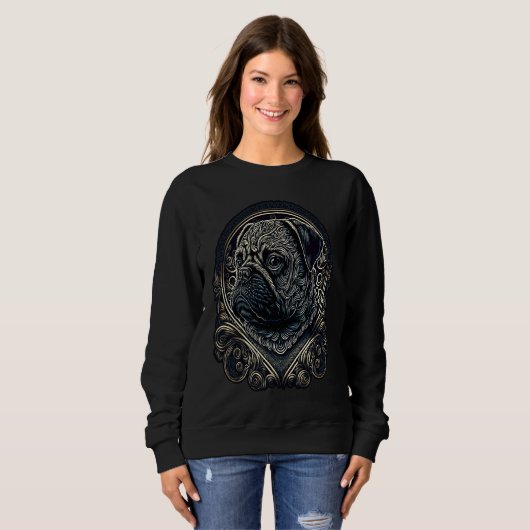 Little Pug with Ornaments 1 Sweatshirt (Vorne ganz)