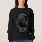 Little Pug with Ornaments 1 Sweatshirt (Vorderseite)