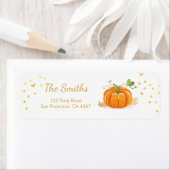 Little Pumkin Address Labels Fall Autmn Gold (Insitu)