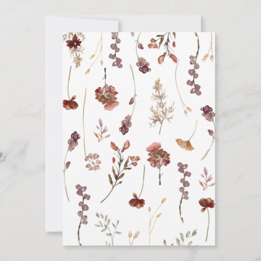 Little Pumpkin 1. Geburtstag, Blumengeburt Einladung (Rückseite)