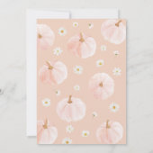 Little Pumpkin 1. Geburtstag Daisies Peach Bow Einladung (Rückseite)