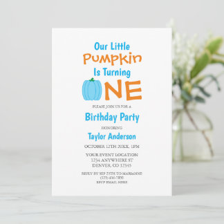 Little Pumpkin 1. Geburtstag Einladung