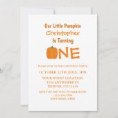 Little Pumpkin 1. Geburtstag Einladung (Vorderseite)